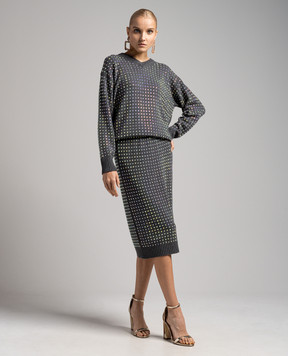 Max Mara Sportmax Uta gray pullover with crystals UTA