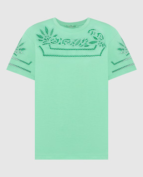 Ermanno Scervino Green t-shirt with lace D442L329DUX