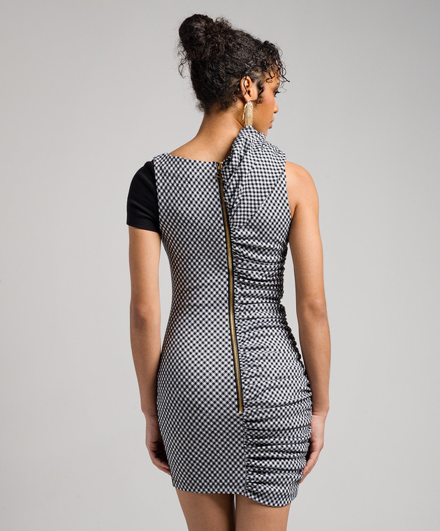 Balmain - Black dress in a pattern with drapery CF1R7220ME01 - shop with  Ireland delivery at Symbol