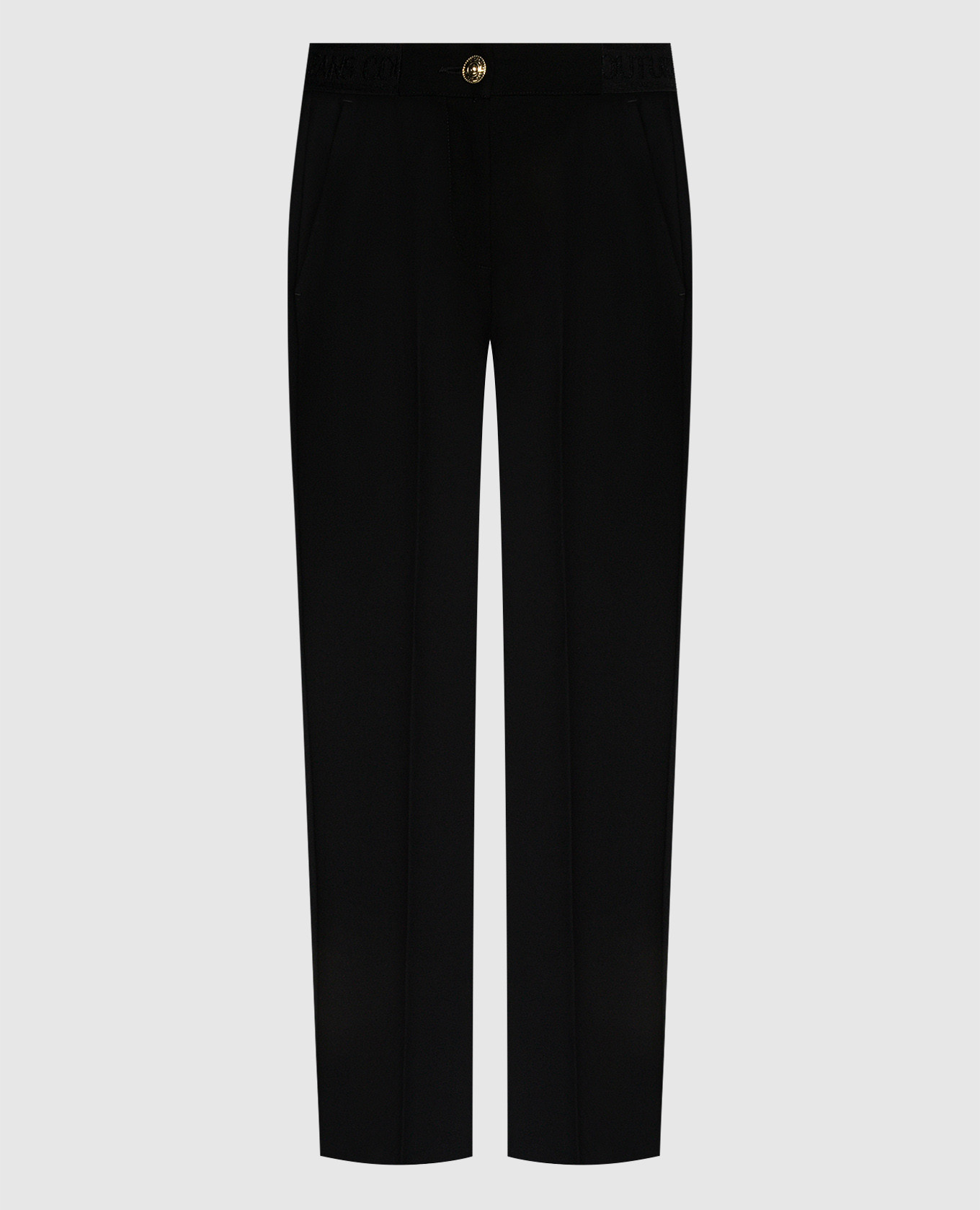 

Black pants with textured logo Versace Jeans Couture
