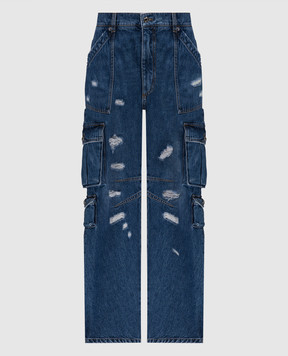 Dolce&Gabbana Blue cargo jeans with a distressed effect FTCZQDG8JQ1