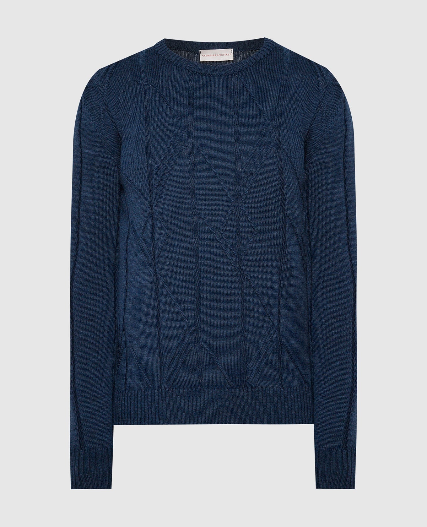 Blue jumper made of wool in a textured pattern Cashmere&Whiskey