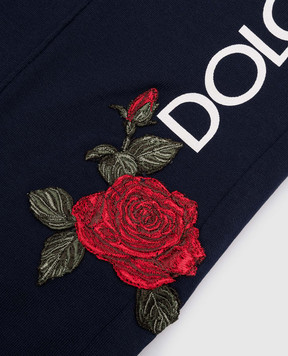 Dolce&Gabbana Kids' blue sweatpants with logo appliqué L5JPB2G7J7V6