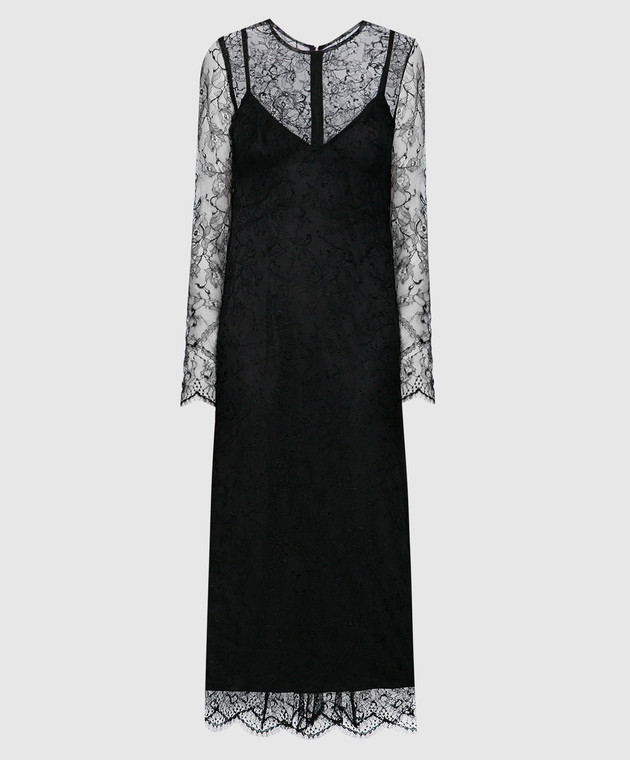 Dolce&Gabbana - Black dress made of chantilly lace with a pattern  F6DEHTHLM9O - shop with European delivery at Symbol