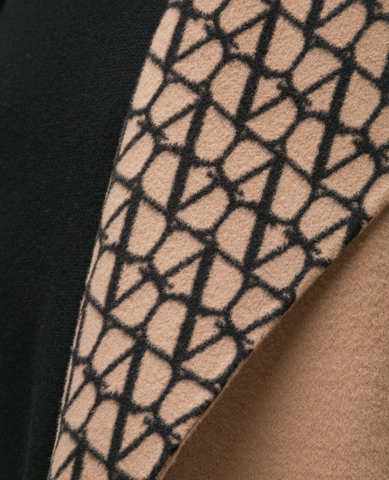 Brown double-sided wool and silk coat with VLOGO print Valentino 6