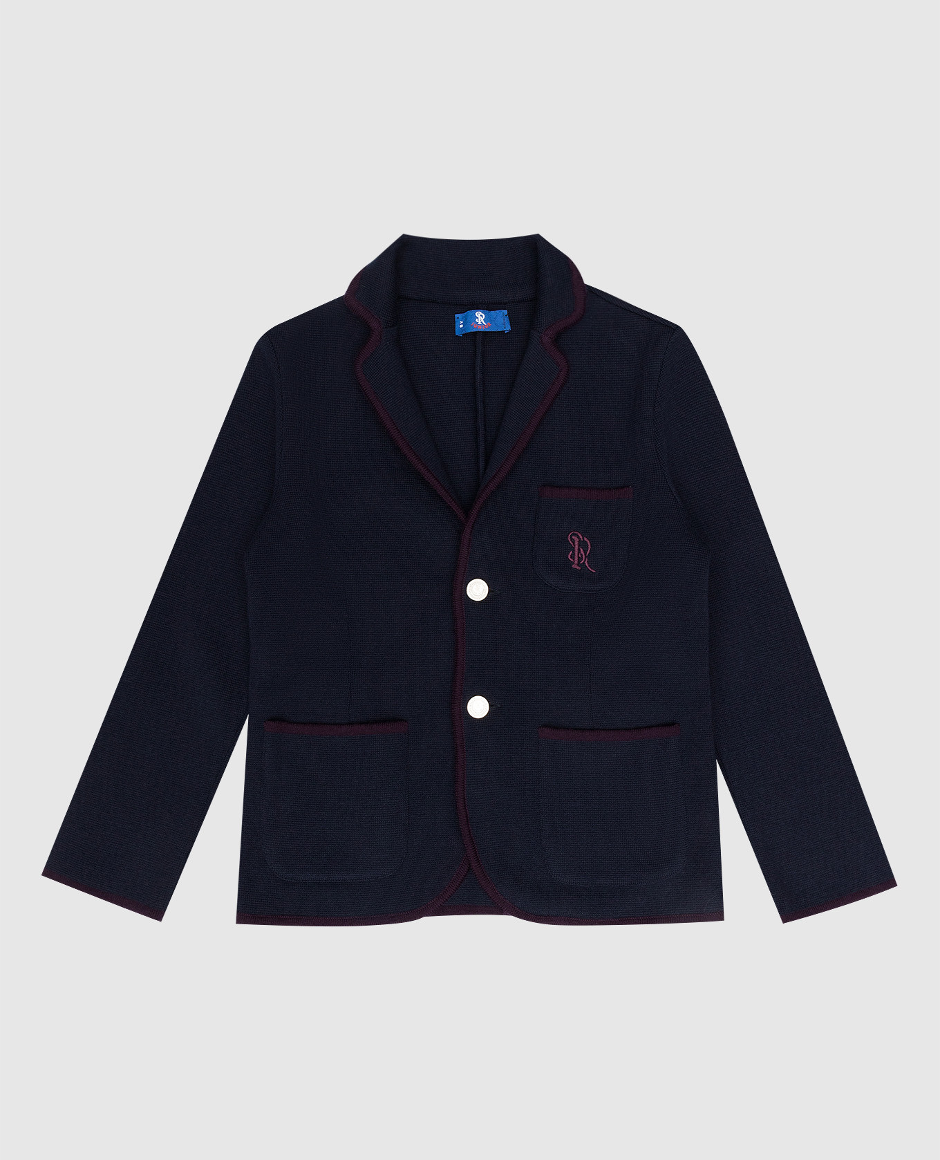 

Baby blue wool cardigan with logo embroidery Stefano Ricci, Синий