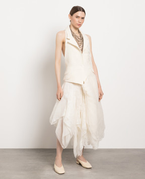 Marc Le Bihan Beige skirt with an asymmetric bottom 25811