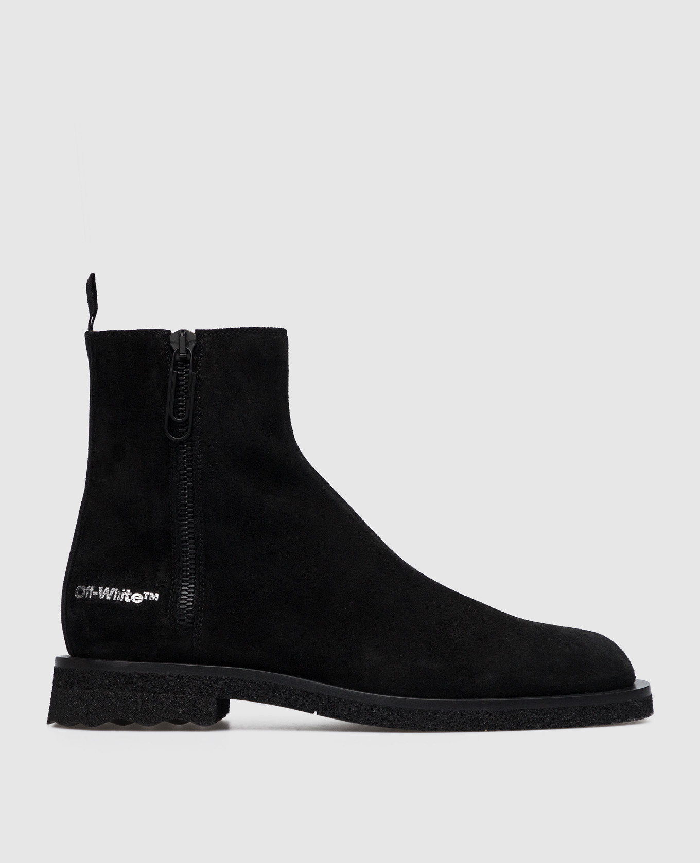 

Black suede boots with logo Off-White, Черный