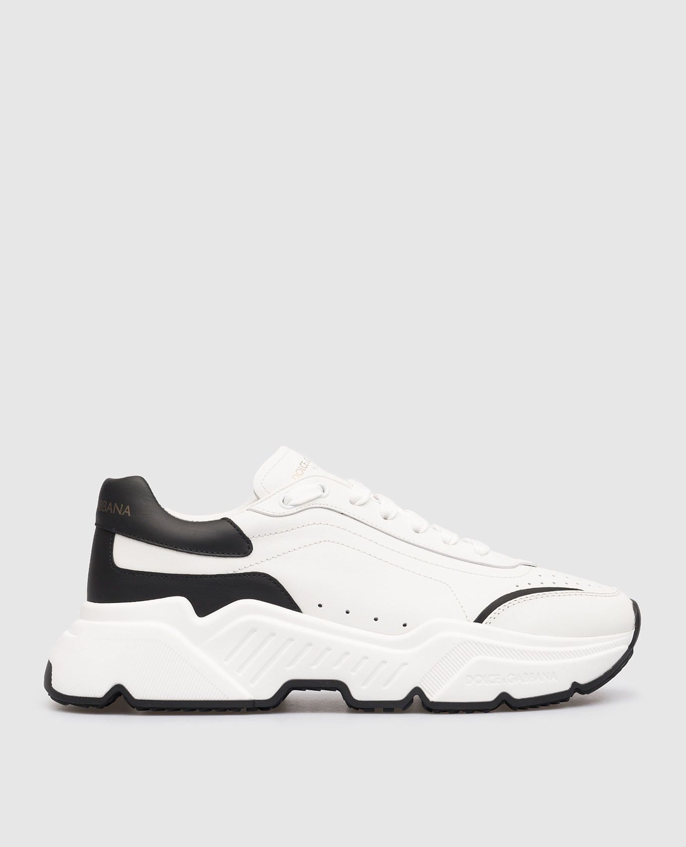 

White Daymaster Logo Embossed Leather Trainers Dolce&Gabbana