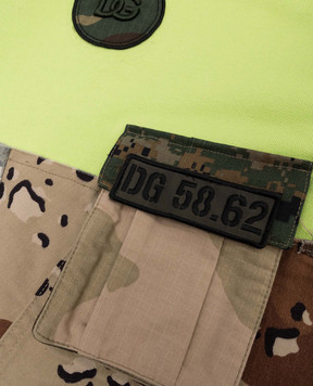 Dolce&Gabbana Children's green sweatshirt with camouflage print L4JWDMG7B8Y812