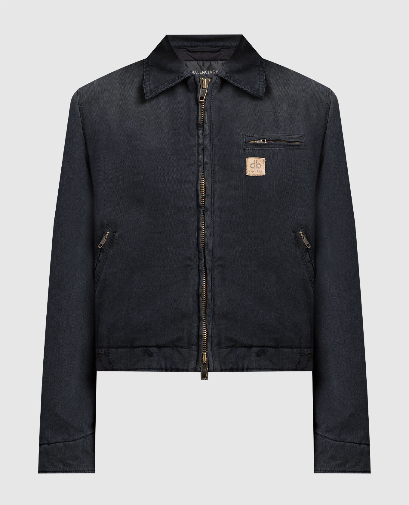 Black jacket with a vintage effect balenciaga