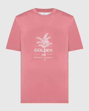 Brunello Cucinelli Pink t-shirt with logo print M0B138482