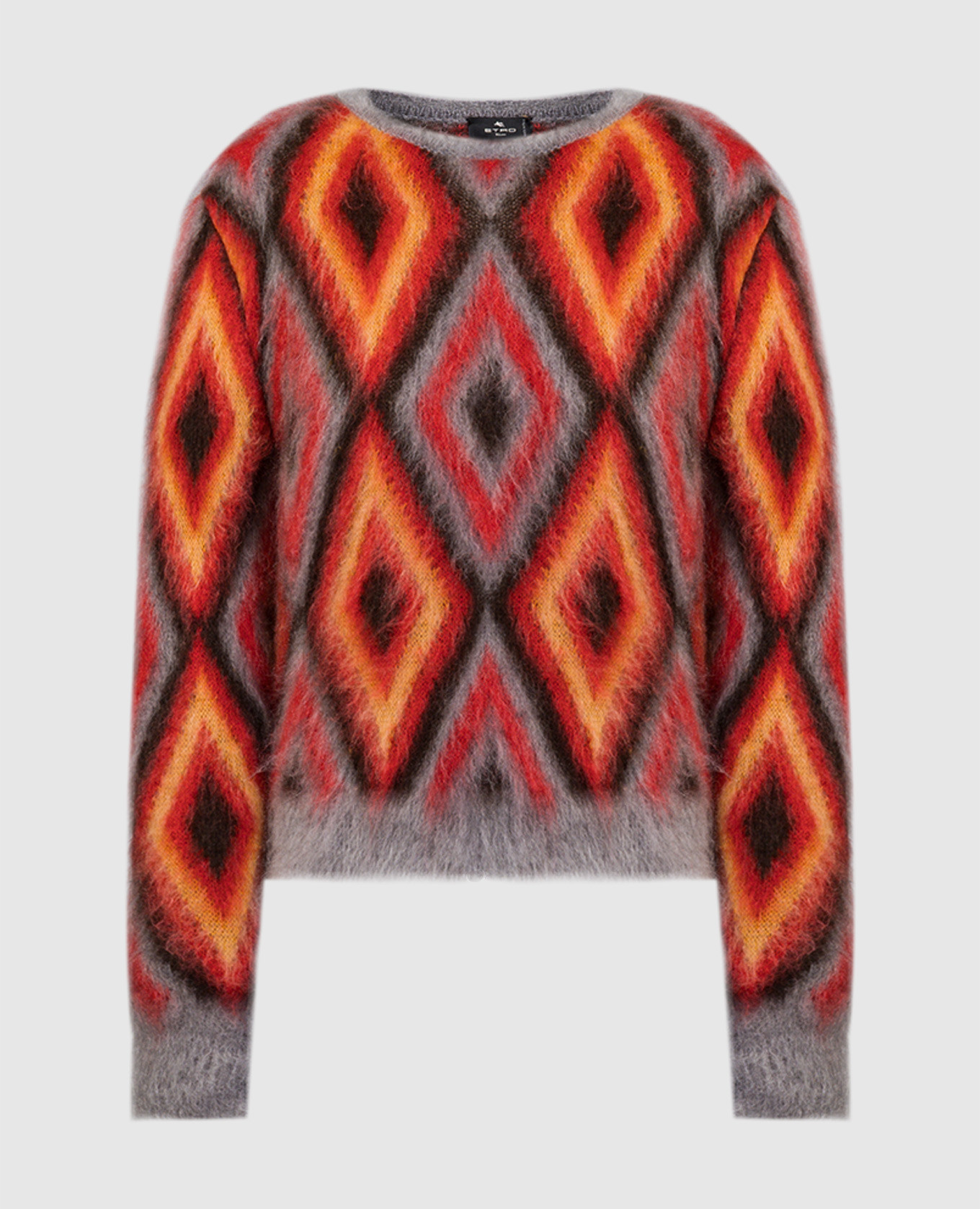 Red sweater in a geometric pattern etro