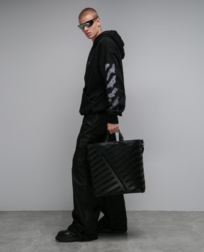 Off-White Black cargo pants with OW logo embroidery OMCF037F23FAB005