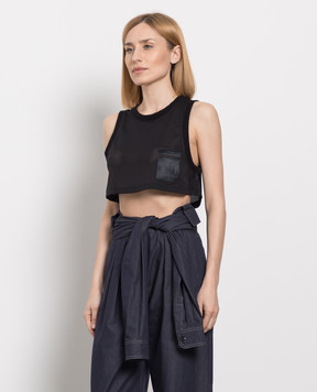Max Mara Black Lacca Perforated Top LACCA