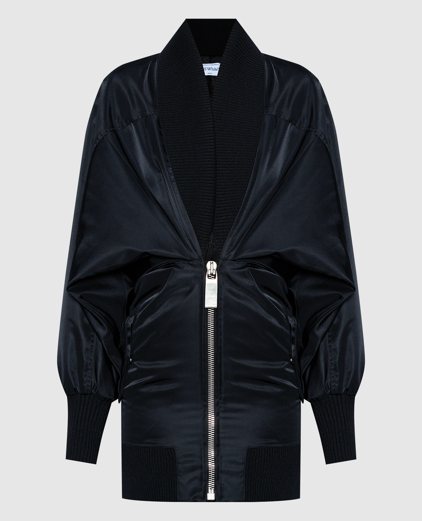 

Black NY Draped Mini Bomber Dress Off-White