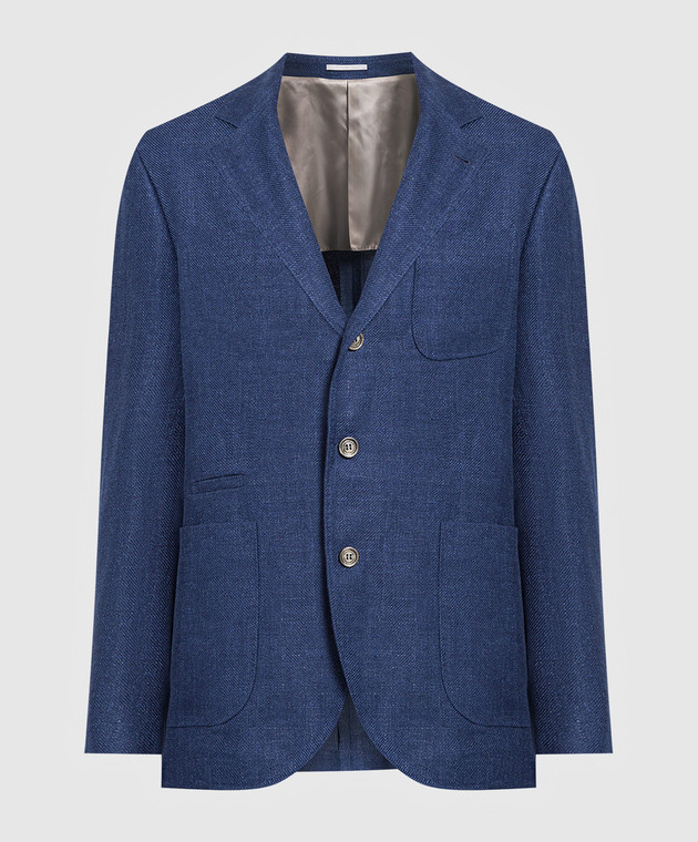 Brunello Cucinelli - Blue linen and wool blazer MW4827BND