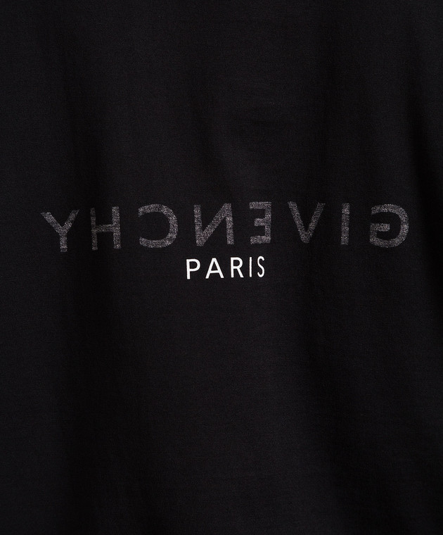Givenchy - Black t-shirt with logo print BM71653Y6B - shop with