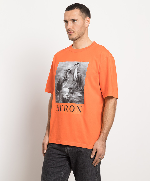 Heron Preston - Orange t-shirt with branded print HMAA032C99JER003 