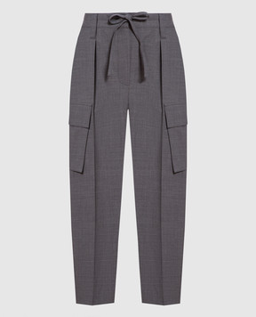 Brunello Cucinelli Gray cargo with monil chain MPW07P8312
