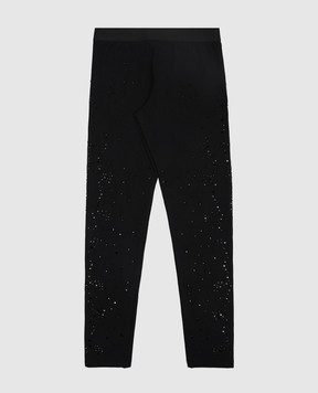 Dolce&Gabbana Children's black leggings with crystals L5JP3JG7JK9
