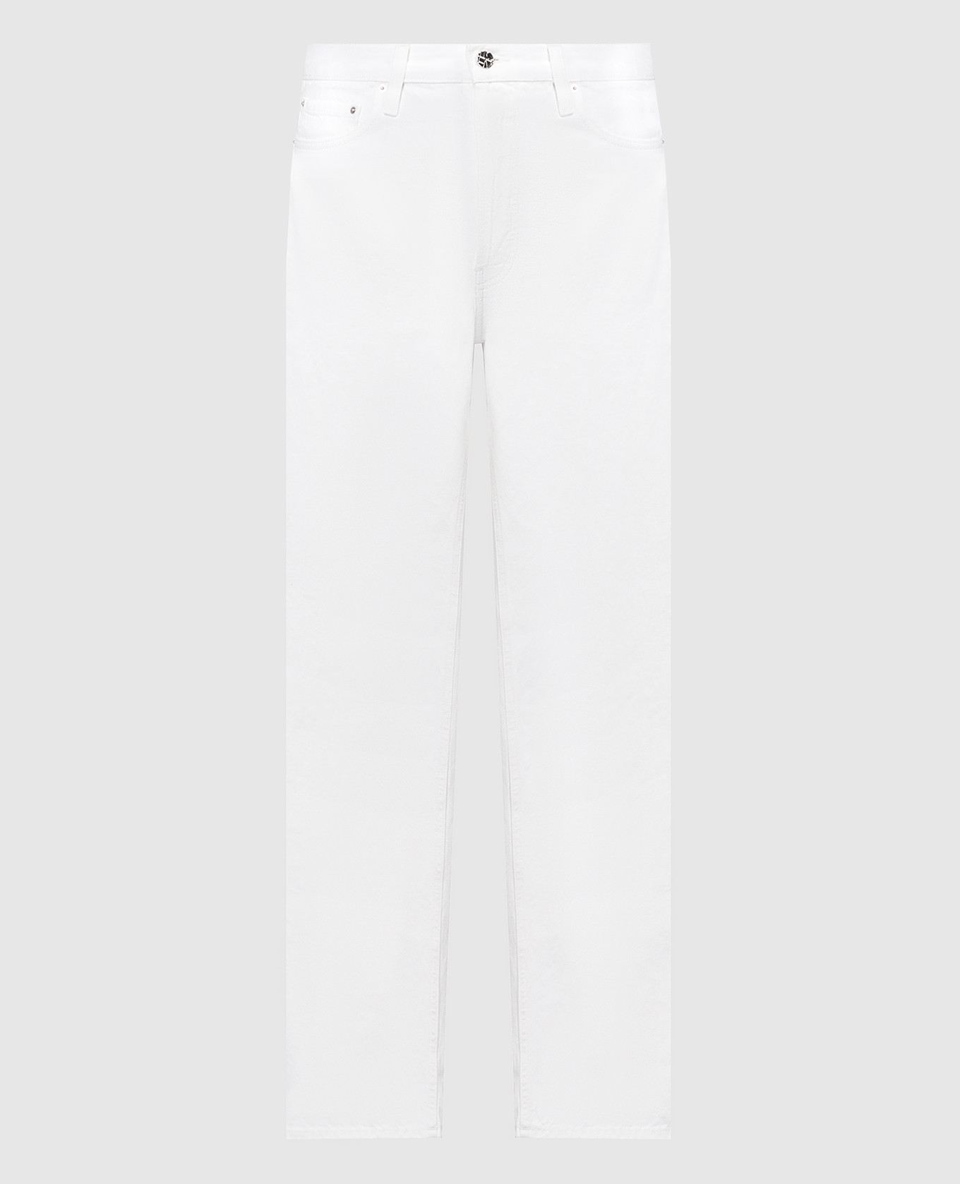 

White jeans with logo patch Toteme