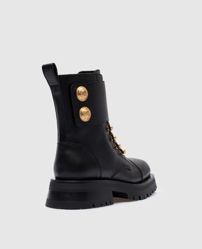 Balmain Black leather boots BN1TC785LVIT