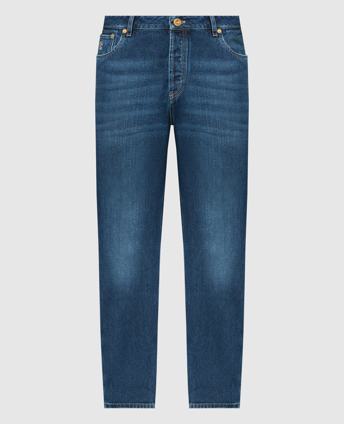 

Blue logo boyfriend jeans Brunello Cucinelli, Синий