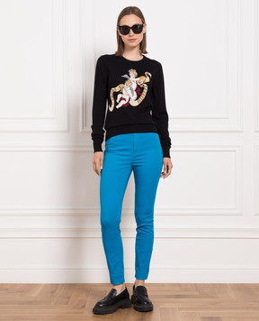 Dolce&Gabbana Black wool and silk jumper with a pattern FX182TJAMNF