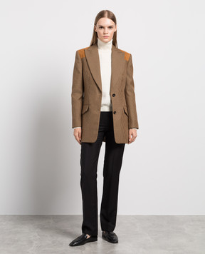 Bally Brown jacket in a houndstooth pattern L2BA109FWO147
