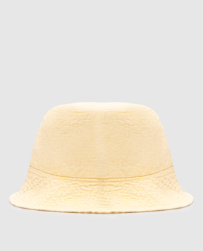Vilebrequin Yellow linen panama with logo embroidery BOHH3U10