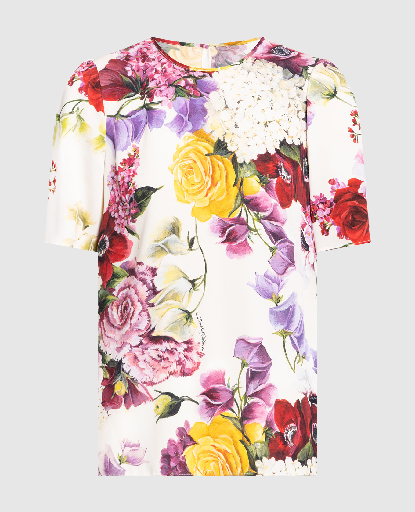 

Blouse made of silk in a floral print Dolce&Gabbana, White