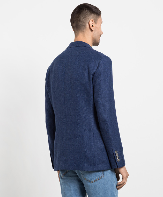 Brunello Cucinelli - Blue linen and wool blazer MW4827BND