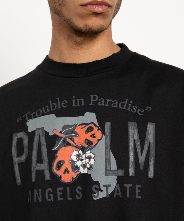 Palm Angels - GD East coast Vint black t-shirt with print Palm Angels - GD East coast Vint black t-shirt with print