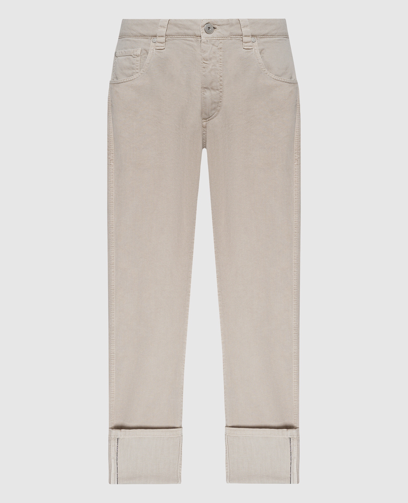 

Beige jeans with monil chain Brunello Cucinelli