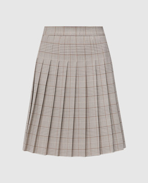 CO Beige check pleated skirt 3217MPWS