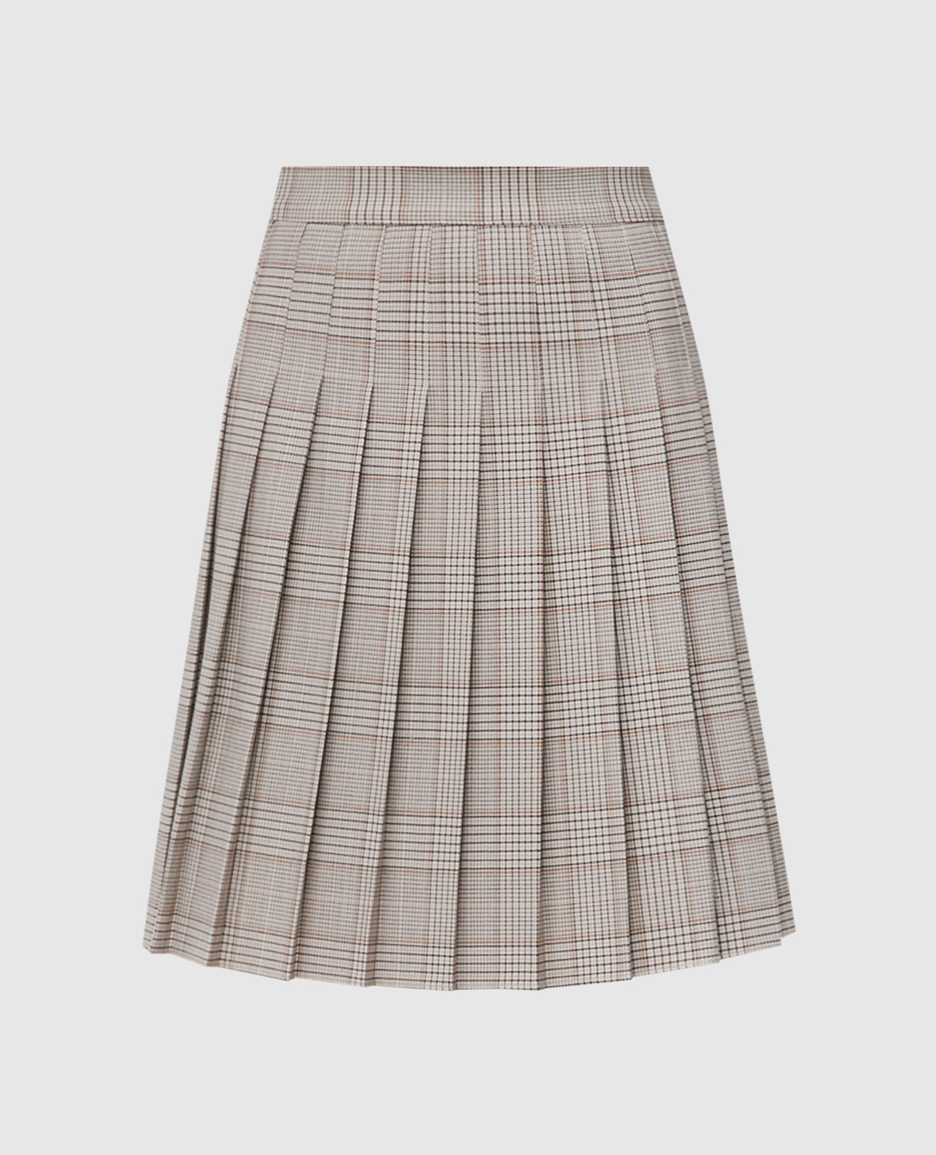 

Beige check pleated skirt CO