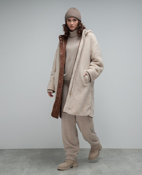 Enrico Mandelli White coat with leather inserts A7D0595201