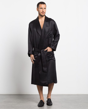 Stefano Ricci Black robe made of silk VT003DRU