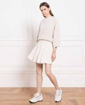 Brunello Cucinelli Beige pleated mini skirt MH579G3383