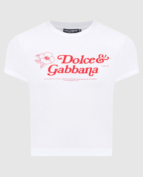 Dolce&Gabbana White t-shirt with logo print F8U48TGDCA2