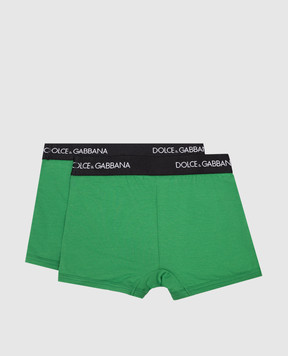 Dolce&Gabbana Green boxer briefs with a logo pattern L4J701G7OCT