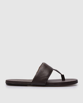 Marsell Brown leather flip-flops MM4551188