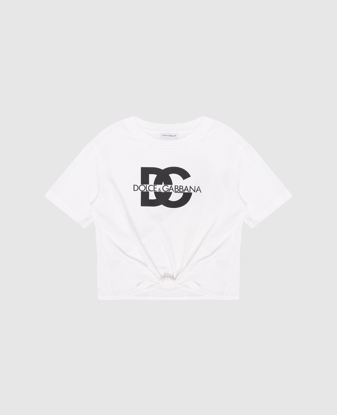 Children's white t-shirt with a contrasting logo print dolce&gabbana