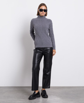 Babe Pay Pls Gray sweater made of cashmere in a textured pattern MD9701305341TR