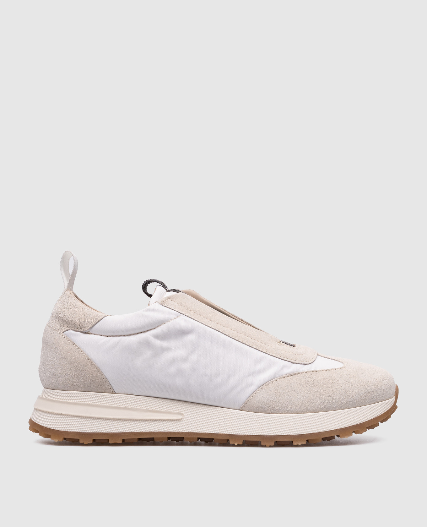 

Gray combination sneakers with monil chain Babe Pay Pls, Серый