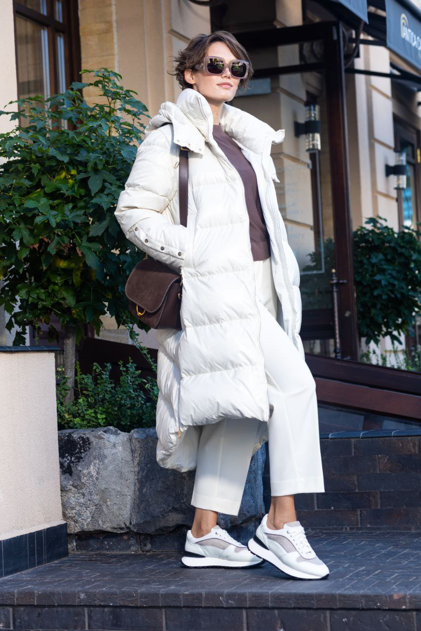 White down jacket with logo Stilnology 6