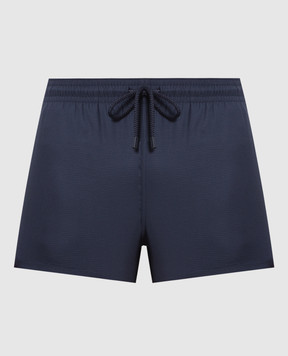 Vilebrequin Micro Carreaux Blue Wool Swim Shorts MLTH2L26