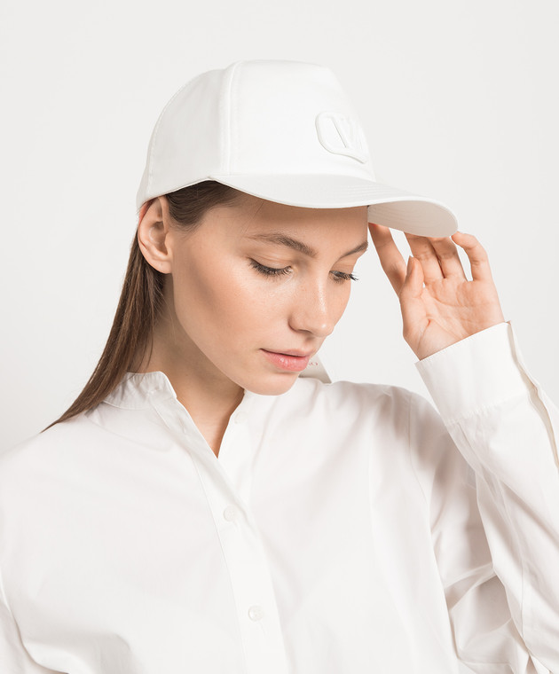 Valentino - White cap with VLogo Signature logo 2W2HDA88YZH - shop