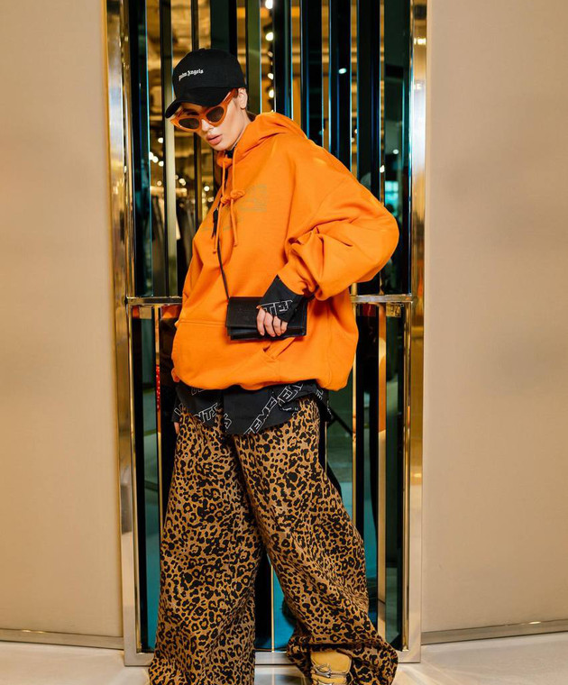 Vetements Brown jeans in a leopard print UE54PA360L shop with